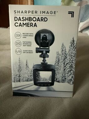 Sharper Image Black Dashboard Camera with Wide-Angle Lens